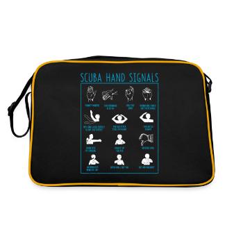 Diver Hand Signal Funny Diving Signals Team - Retro Bag - black/gold - Back