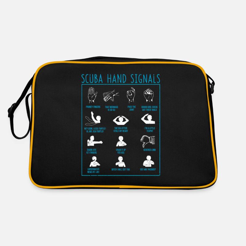 Équipe de signaux de plongée drôles de signal de main de plongeur Sac Retro