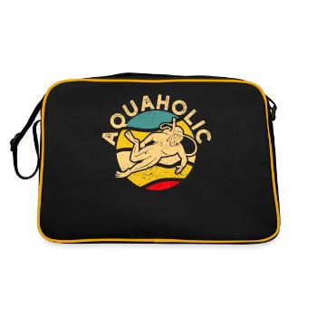 Aquaholic Cool Scuba Diving thematically funnier - Retro Bag - black/gold - Back
