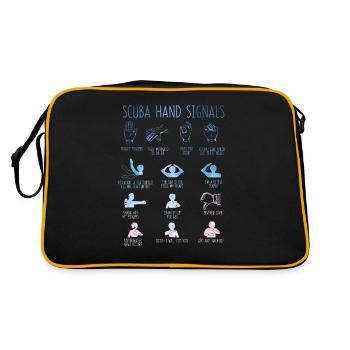 Diver Hand Signal Funny Diving Signals Team - Retro Bag - black/gold - Back