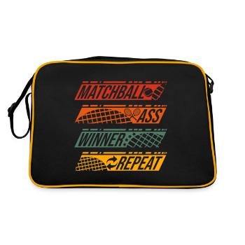 Funny Tennis Art Matchball Ass Winner Repeat Gift - Retro Tasche - Schwarz/Gold - Hinten