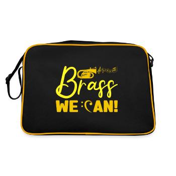 Brass We Can Baritone Player Gift Idea - Retro Bag - black/gold - Back