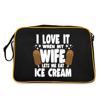 I Love It When My Wife Let Me Eat Ice Cream Lover - Retro Tasche - Schwarz/Gold - Hinten