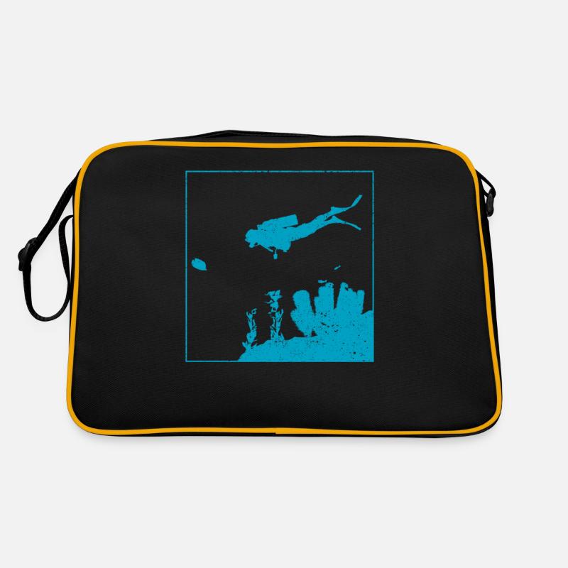 Plongée Drôle Plongeur Silhouette Apnée Océan Sac Retro