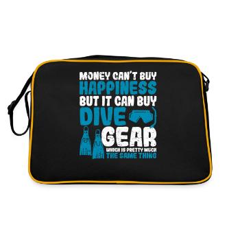 Mit Geld kann man kein Glück kaufen, aber mit - Retro Tasche - Schwarz/Gold - Hinten