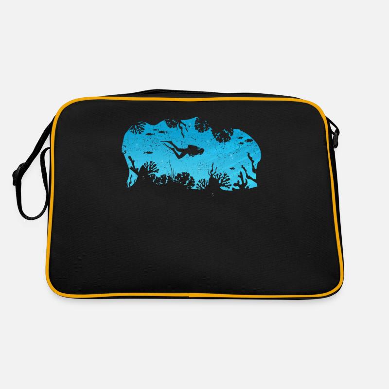Plongée Coral Reef Ocean Diver Silhouette Sac Retro