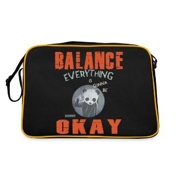 Okay - Retro Tasche - Schwarz/Gold - Hinten