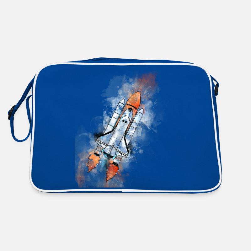 Weltraum-Rakete Retro Tasche