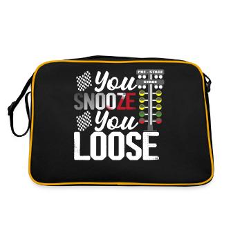 You Snooze You Loose Drag Racer Muscle Car - Retro Tasche - Schwarz/Gold - Hinten