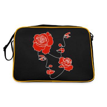 VISAGE DE FEMMES A FLEURS - Sac Retro - noir/or - Dos