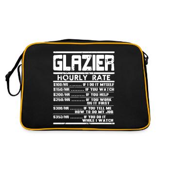 Hourly Rate Of A Glazier Retro Funny Glass Worker - Retro Bag - black/gold - Back