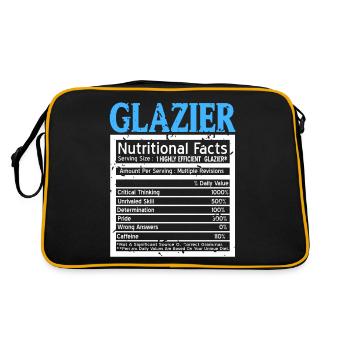 Nutritional Facts Of A Glazier Funny Glass Worker - Retro Bag - black/gold - Back