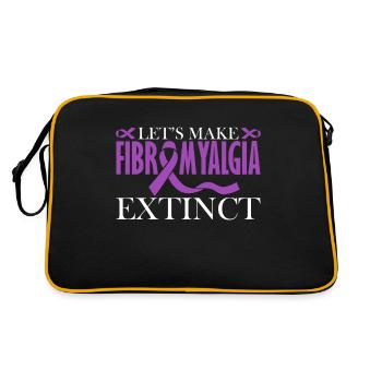 Wir Wollen Fibromyalgie Ausrotten - Retro Tasche - Schwarz/Gold - Hinten