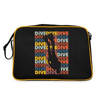 Diving Retro Vintage Diving Silhouette Ocean - Retro Bag - black/gold - Back