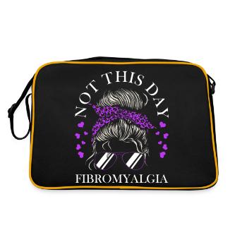 Not on this day fibromyalgia warrior - Retro Bag - black/gold - Back