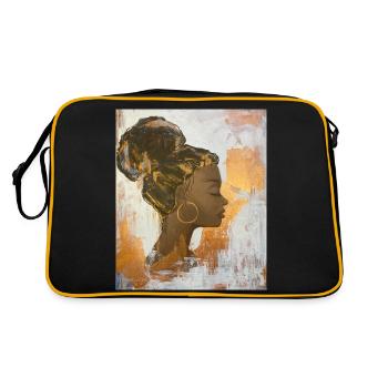 Afrikanische Königin - Retro Tasche - Schwarz/Gold - Hinten