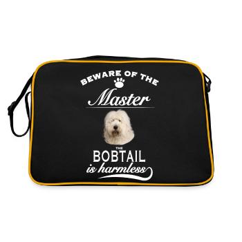 Beware of the master, harmless Bobtail - Retro Bag - black/gold - Back