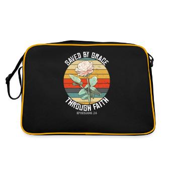 Sauvé par la grâce Éphésiens Écriture Bible chrétienne - Sac Retro - noir/or - Dos
