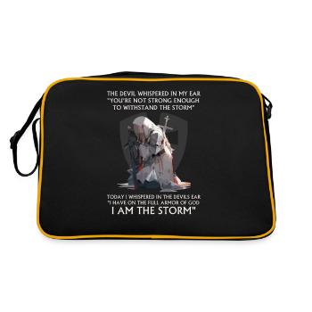 Bible Chrétienne Verset Croix Religieuse Chevalier Anime - Sac Retro - noir/or - Dos