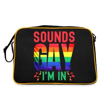 Klingt schwul, in dem ich bin - Retro Tasche - Schwarz/Gold - Hinten