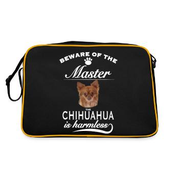 Beware of the master, harmless Chihuahua - Retro Bag - black/gold - Back