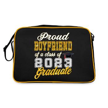 Petit ami d’un diplômé - Fier petit ami d’une classe - Sac Retro - noir/or - Dos