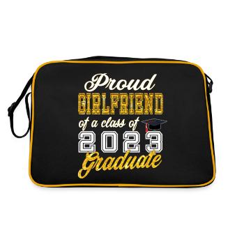 Graduation 2023 - Fière petite amie d’une classe de 2 - Sac Retro - noir/or - Dos