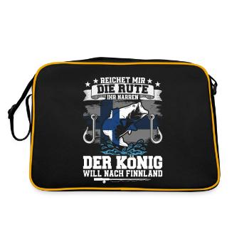 Reichet Mir Die Rute Der König Will Nach Finnland - Retro Tasche - Schwarz/Gold - Hinten