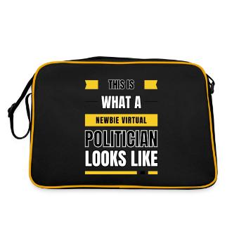 Virtueller Politiker für Neulinge - Retro Tasche - Schwarz/Gold - Hinten
