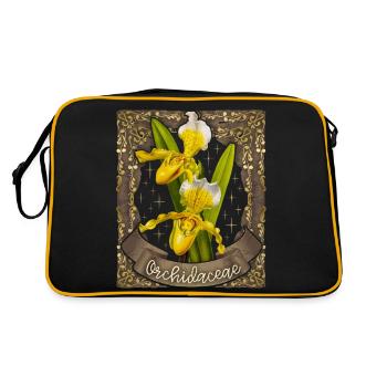 Orchids vintage botanical illustration - Retro Bag - black/gold - Back