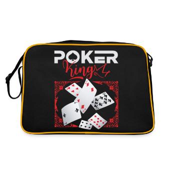 Roi du poker, Dicton de poker, Champion de poker - Sac Retro - noir/or - Dos