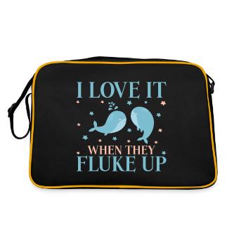 I Love It When They Fluke Up Whale Lover Gift - Retro Bag - black/gold - Back
