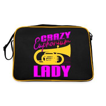 Crazy Euphorium Lady Baritone Player Gifts - Retro Bag - black/gold - Back