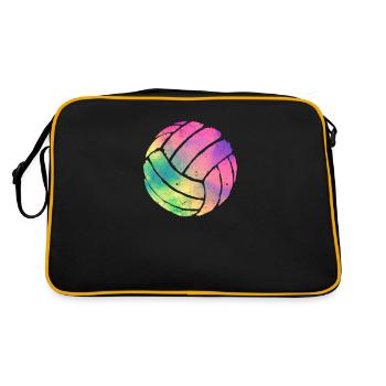 Aquarelle Volleyball Lover Fan Coach Team - Sac Retro - noir/or - Dos