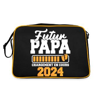Nouveau Nouvelle Naissance Future Papa 2024 - Sac Retro - noir/or - Dos