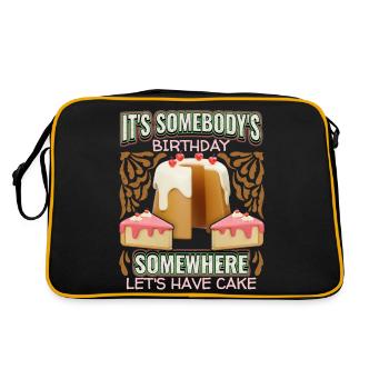 Gâteau, Anniversaire, Gâteau d’anniversaire, Dicton 3D - Sac Retro - noir/or - Dos