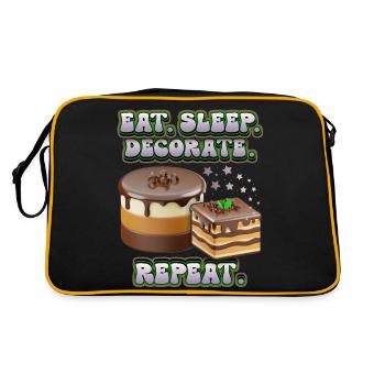 Cake decoration, cake and pie decorating, saying - Retro Bag - black/gold - Back