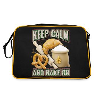 Baking bread, baker, bakery, 3d, funny saying - Retro Bag - black/gold - Back