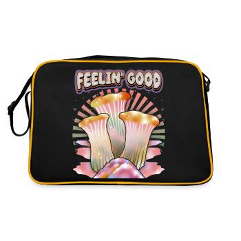 Champignons magiques, Champignons psychédéliques, Dire - Sac Retro - noir/or - Dos