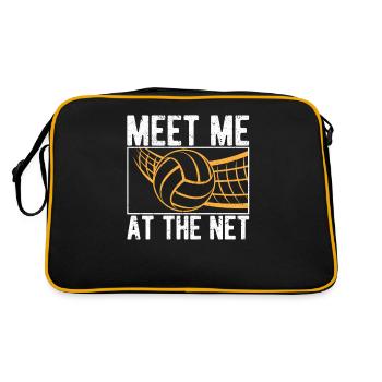 Rencontrez-moi au filet Joueur de volley-ball Sports drôles - Sac Retro - noir/or - Dos