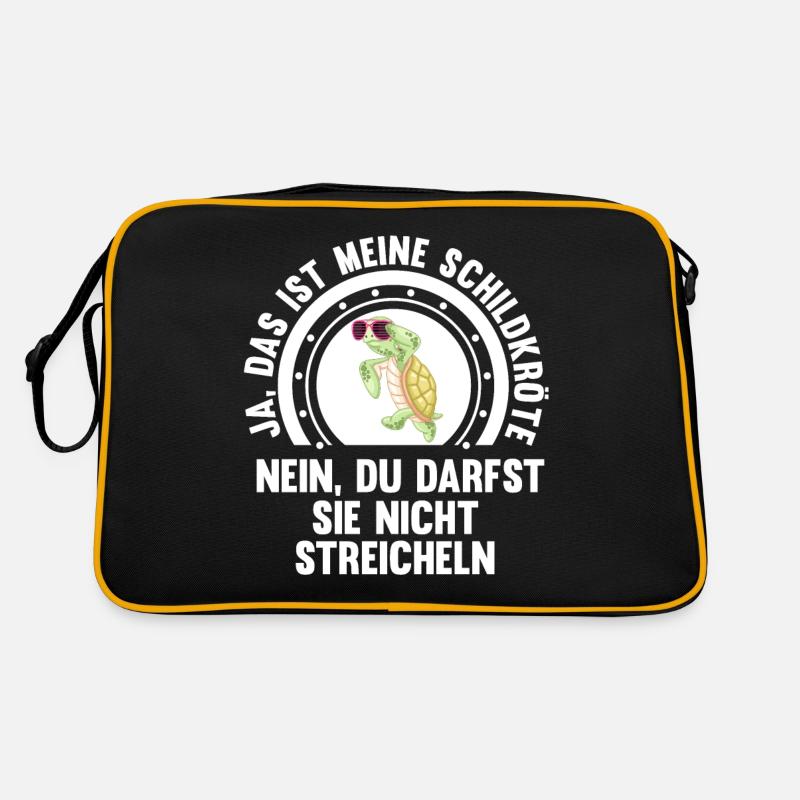 Schildkröte Schildkröten - Retro Tasche - Schwarz/Gold