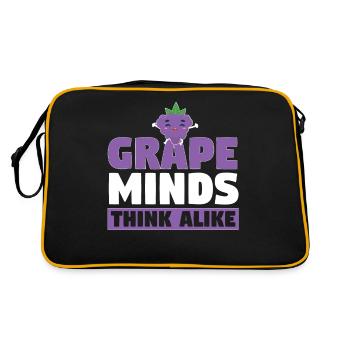 Grape Minds Think Alike - Retro Tasche - Schwarz/Gold - Hinten