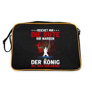 Reicht Mir Die Rute Der König Will Nach Montenegro - Retro Tasche - Schwarz/Gold - Hinten