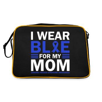 Ich Trage Blau Für Meine Mutter - Bewusstsein Für - Retro Tasche - Schwarz/Gold - Hinten