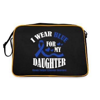 Ich Trage Blau Für Meinen Sohn - Bewusstsein Für - Retro Tasche - Schwarz/Gold - Hinten