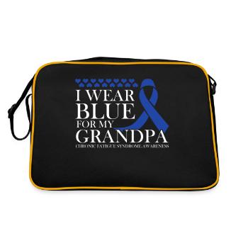 Ich Trage Blau Für Meinen Großvater - Bewusstsein - Retro Tasche - Schwarz/Gold - Hinten