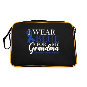 Ich Trage Blau Für Meinen Großvater - Bewusstsein - Retro Tasche - Schwarz/Gold - Hinten