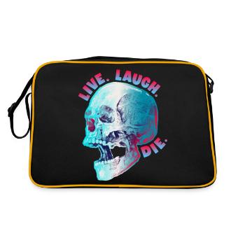Funny skull, morbid saying, biker design - Retro Bag - black/gold - Back