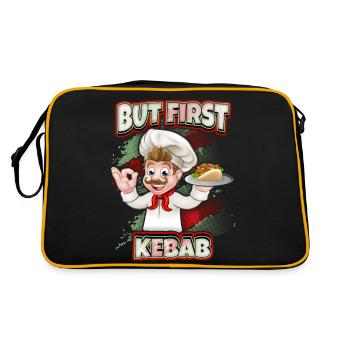 Drôle de Kebab Dicton, Kebab Chef, Döner Kebap - Sac Retro - noir/or - Dos