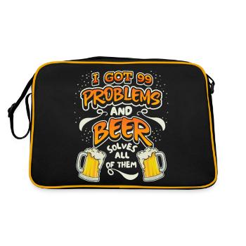 Bière, blague pour les buveurs de bière, drôle de dicton - Sac Retro - noir/or - Dos